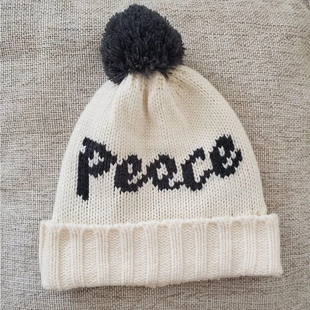 Gap Peace Pom Pom Beanie